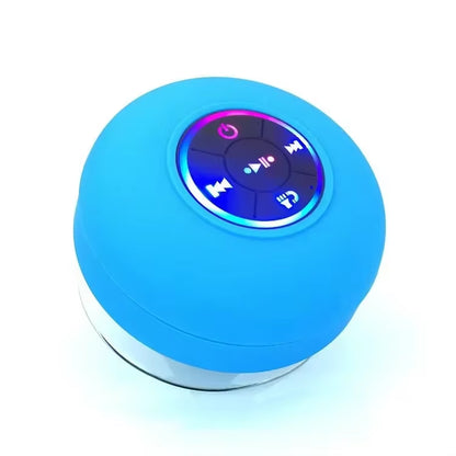 AquaBeat Mini: Waterproof LED Bluetooth Speaker with Powerful Sound & Suction Cup Mount