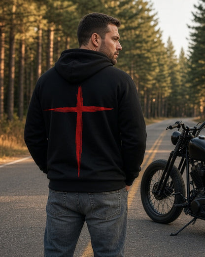 Throttle & Faith Cross Hoodie - Black